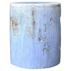 Vintage Boho Crackle Glaze Low Stool