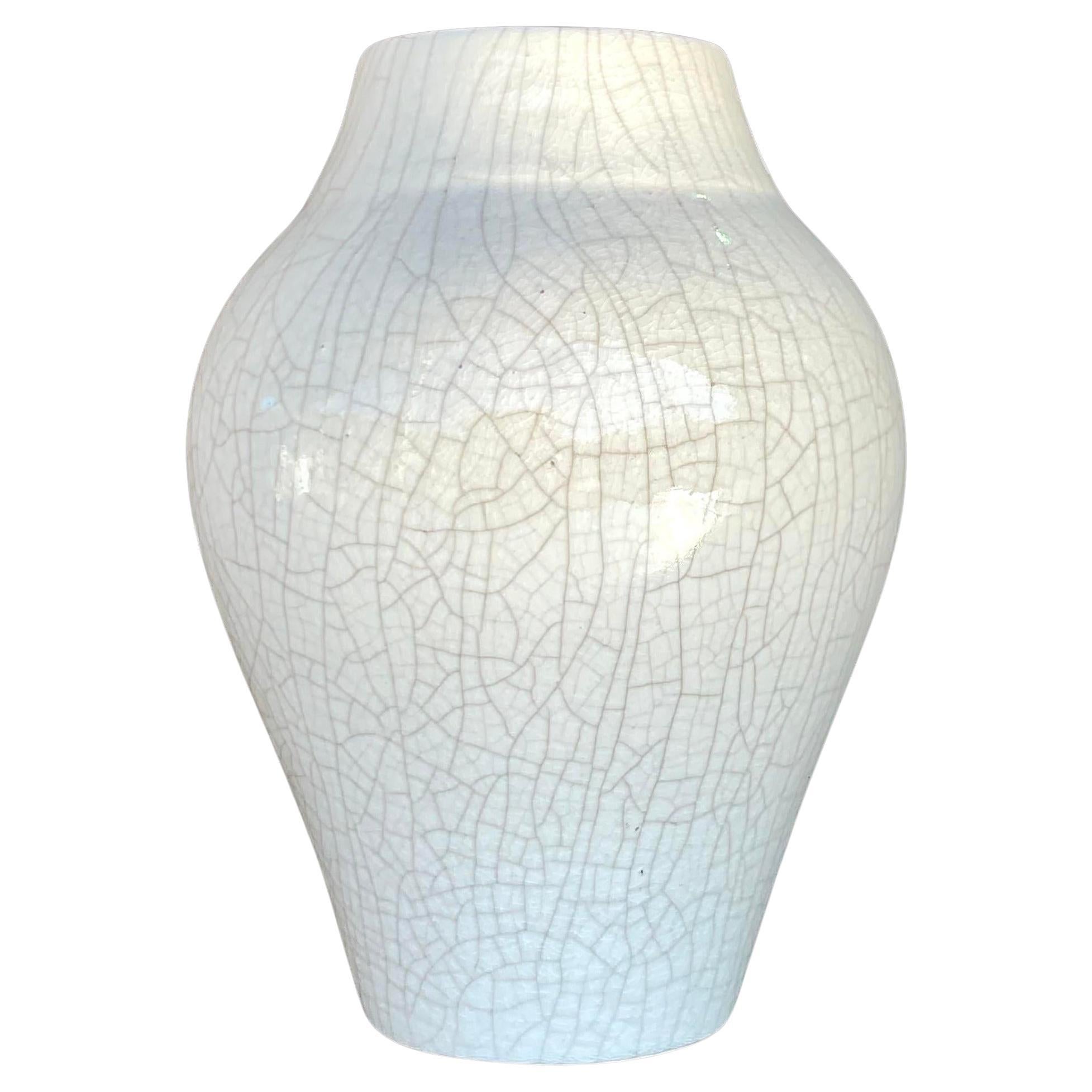 Vaso vintage in ceramica smaltata a crepe Boho