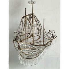Vintage Boho Crystal Sailboat Chandelier