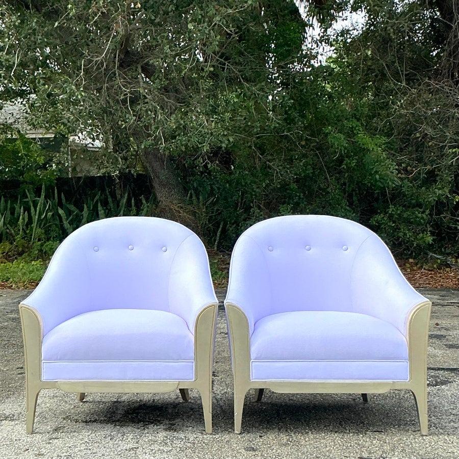 Vintage Boho Currey und Unternehmen Slope Lounge Stühle - ein Paar (Stoff) im Angebot