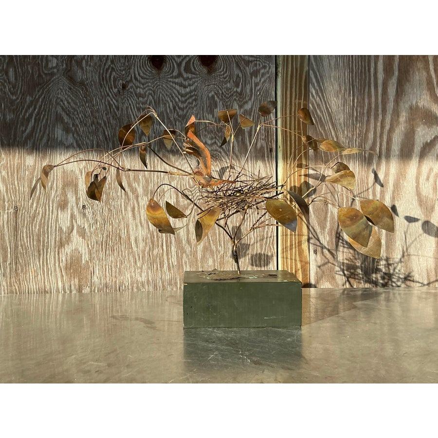 Mid-Century moderno Scultura ad albero vintage di Curtis Jere, uccello in nido, Vintage By in vendita