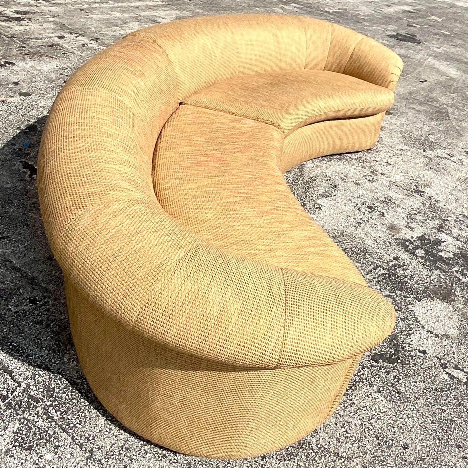 Vintage Boho Curved Sectional Sofa 4