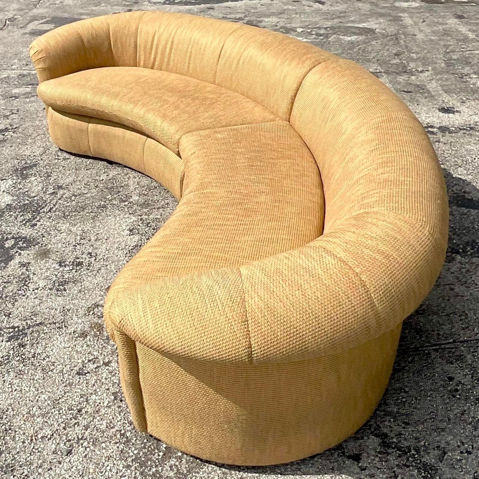 Vintage Boho Curved Sectional Sofa 2
