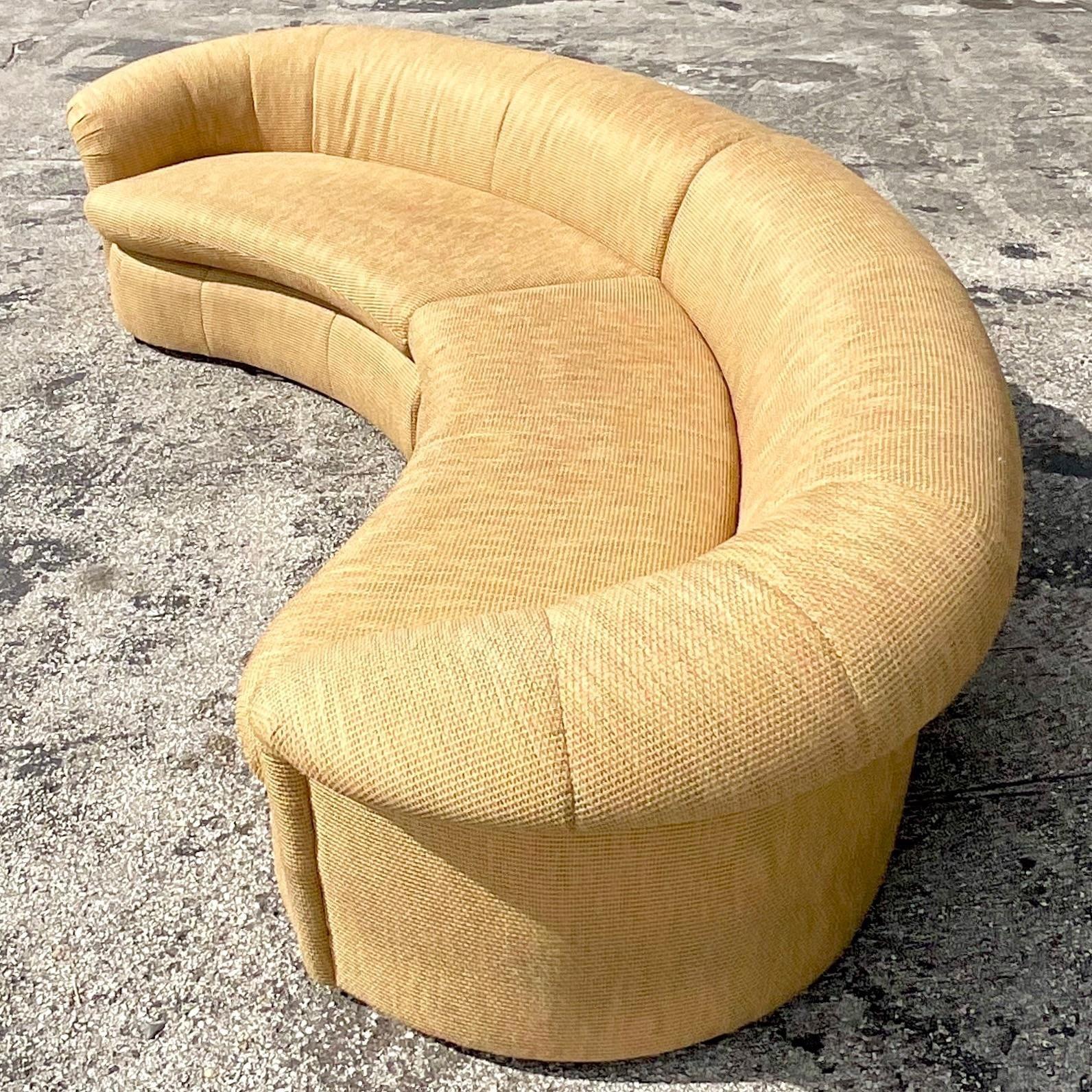 Vintage Boho Curved Sectional Sofa 3