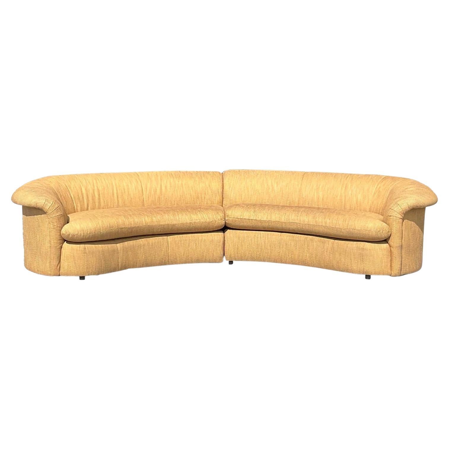 Vintage Boho Curved Sectional Sofa 