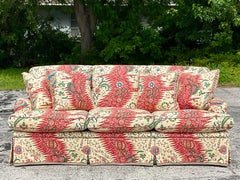 Vintage Boho Custom Down Sofa in Pierre Frey “La Rivière Enchantee”