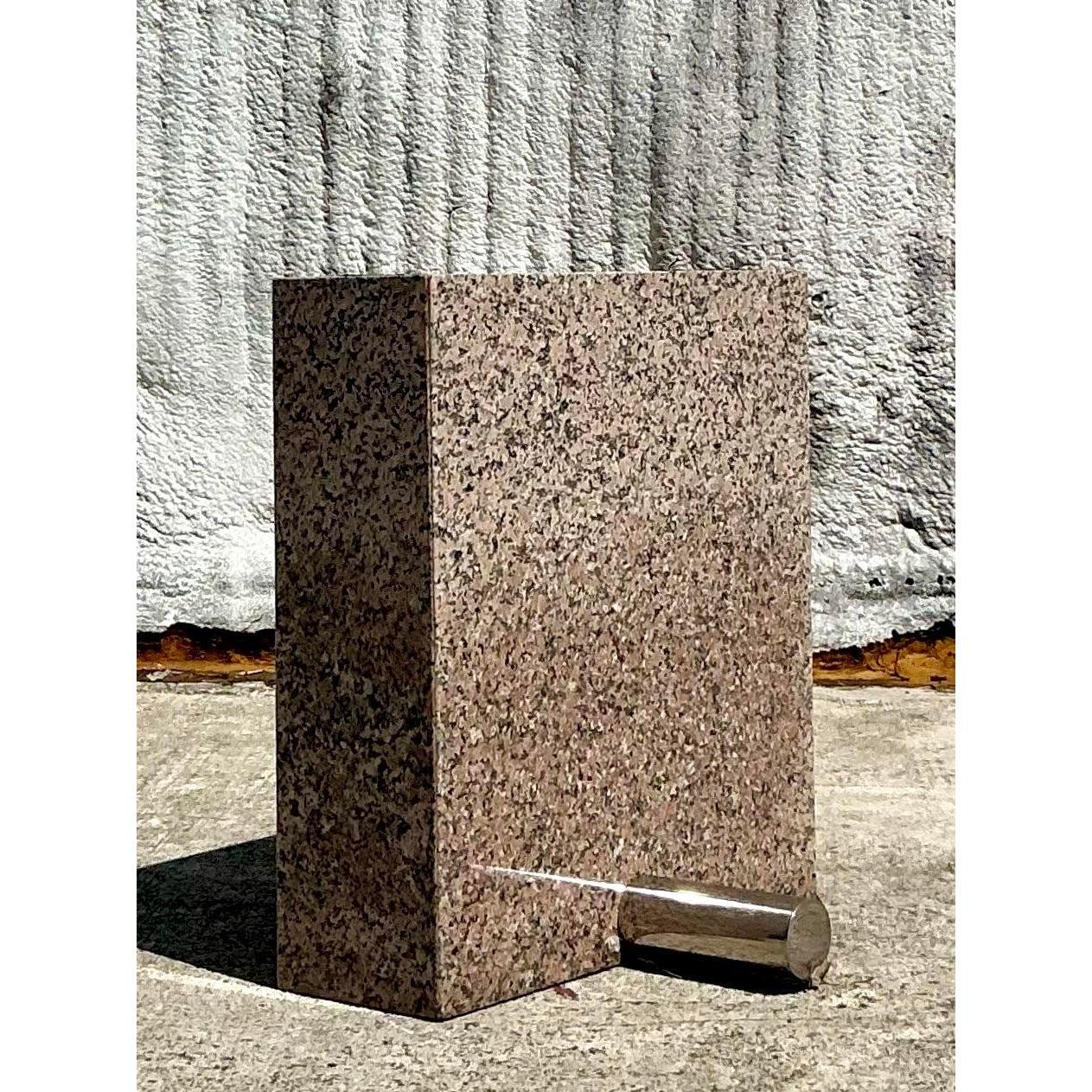 Vintage Boho Custom Granite Dining Table For Sale 4