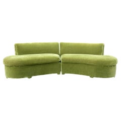 Vintage Boho Custom Mohair Sectional Sofa