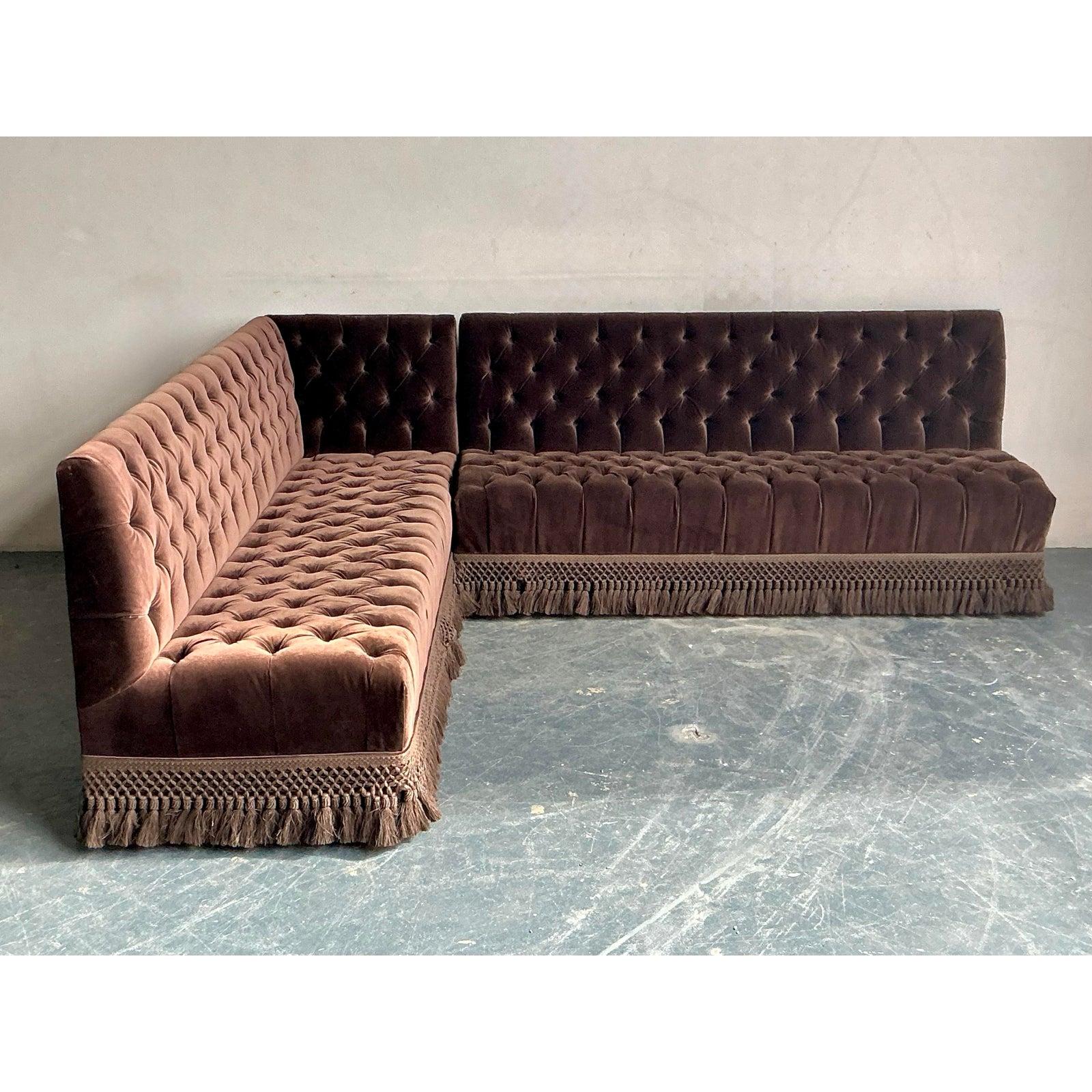 Tappezzeria Sezionale in velluto su misura Schumacher Vintage By in vendita