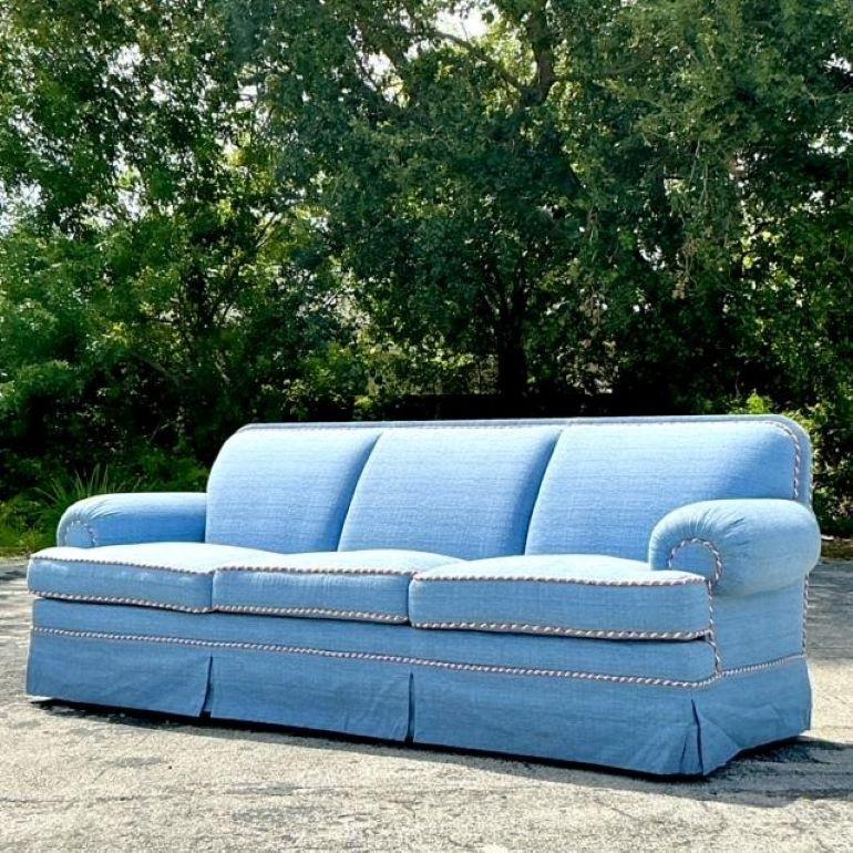 Hollywood Regency Vintage Boho Custom Schwartz Collection Paris Sofa for Juan Pablo Molyneux
