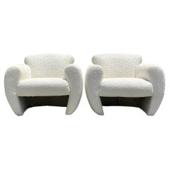 Retro Boho Custom Thayer Coggin Lounge Chairs - a Pair