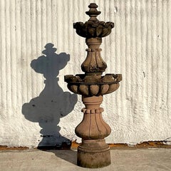 Vintage Boho Cut Stone Bird Bath