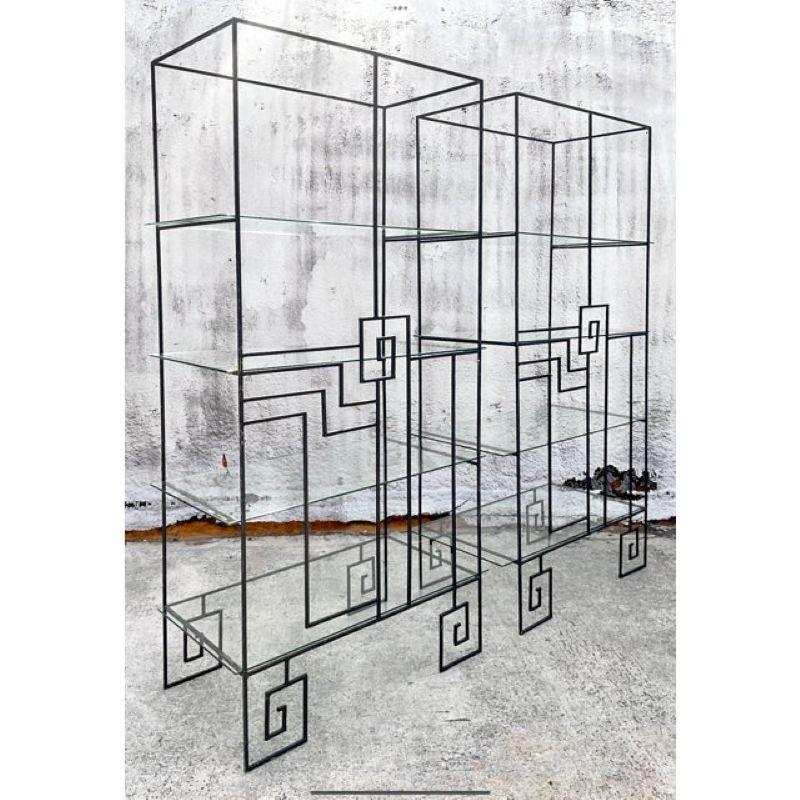 Verre Etagère Vintage Boho Deco en Fer Forgé - Une Paire en vente