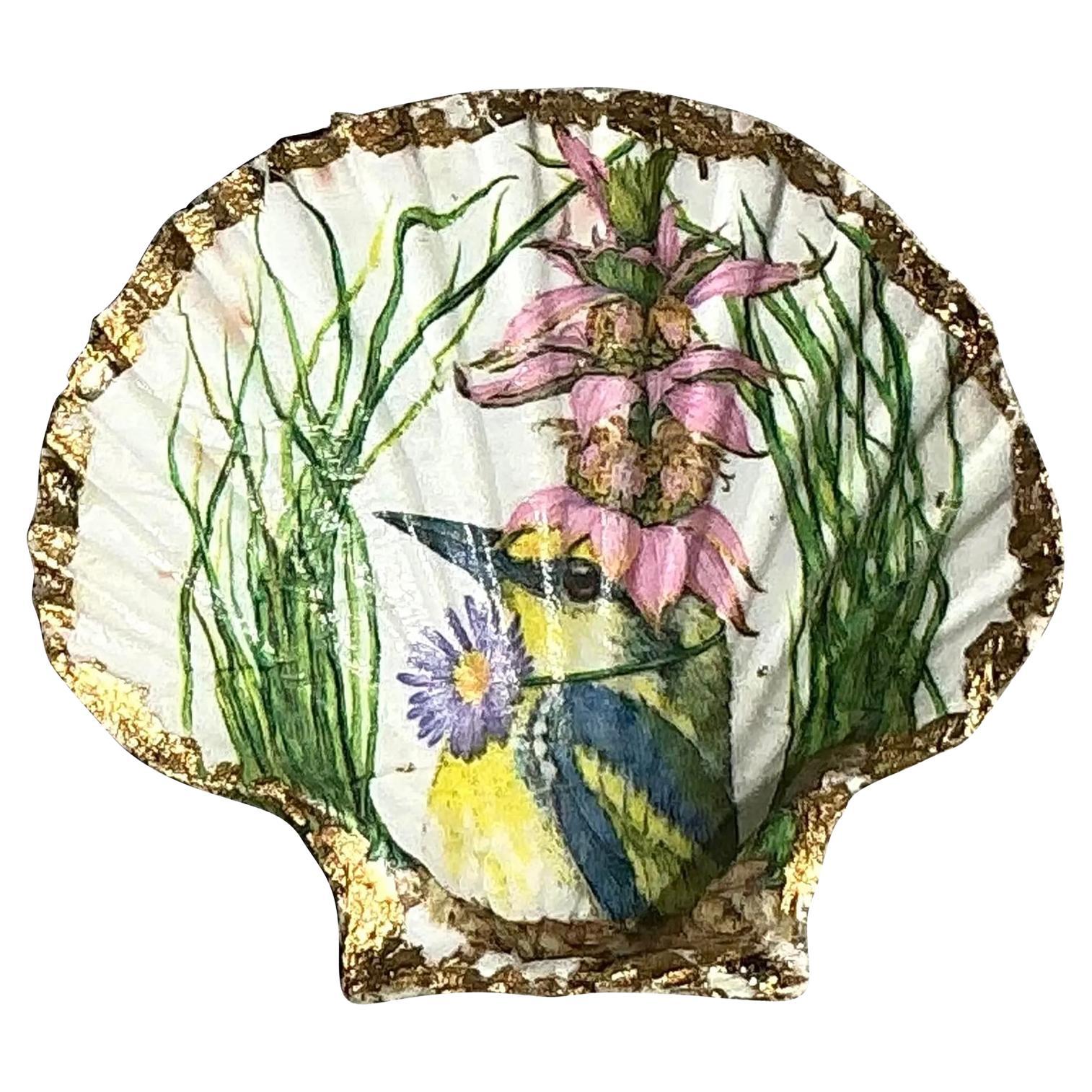 Vintage Boho Decoupage Oyster Shell