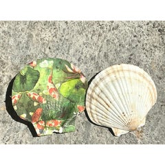 Vintage Boho Decoupage Shells - Set of 2