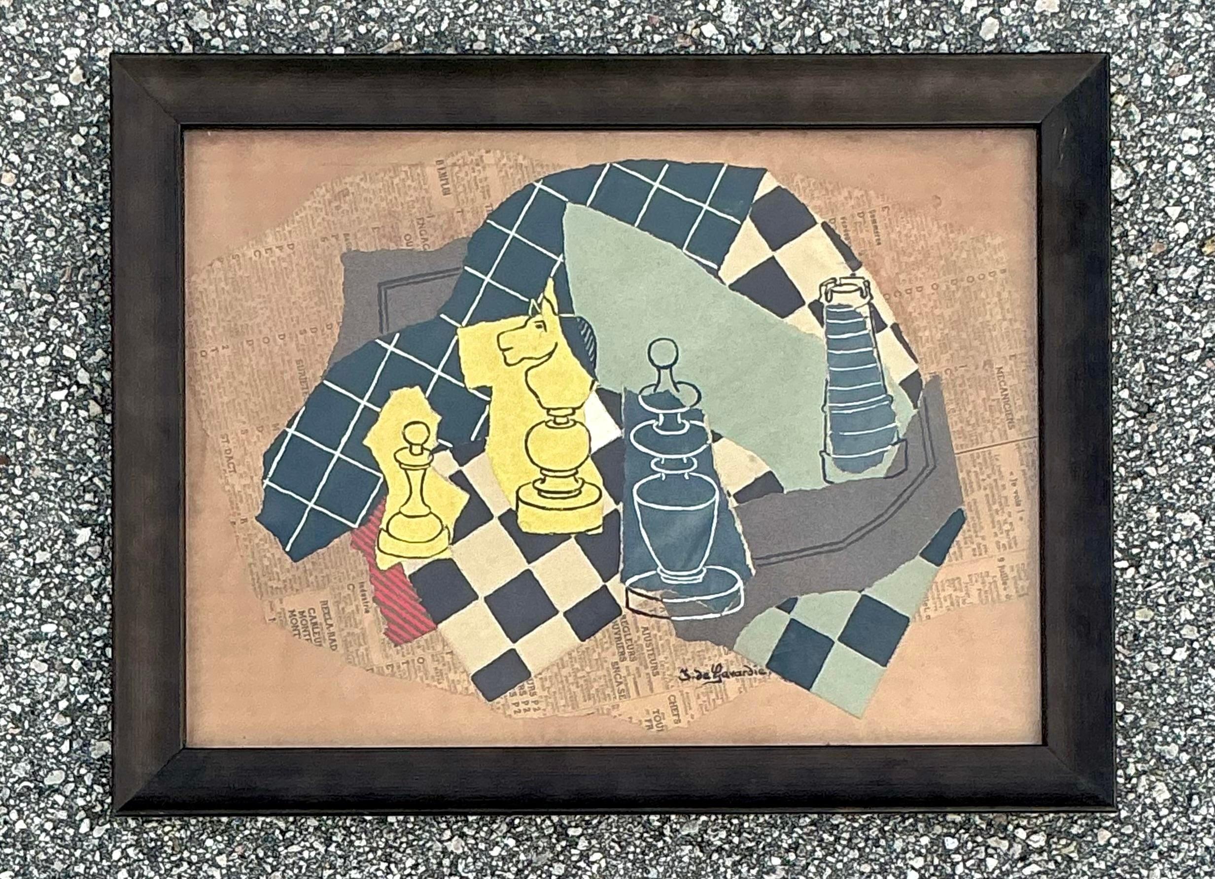 Vintage Boho DeGavarie Original Collage Bon état - En vente à west palm beach, FL