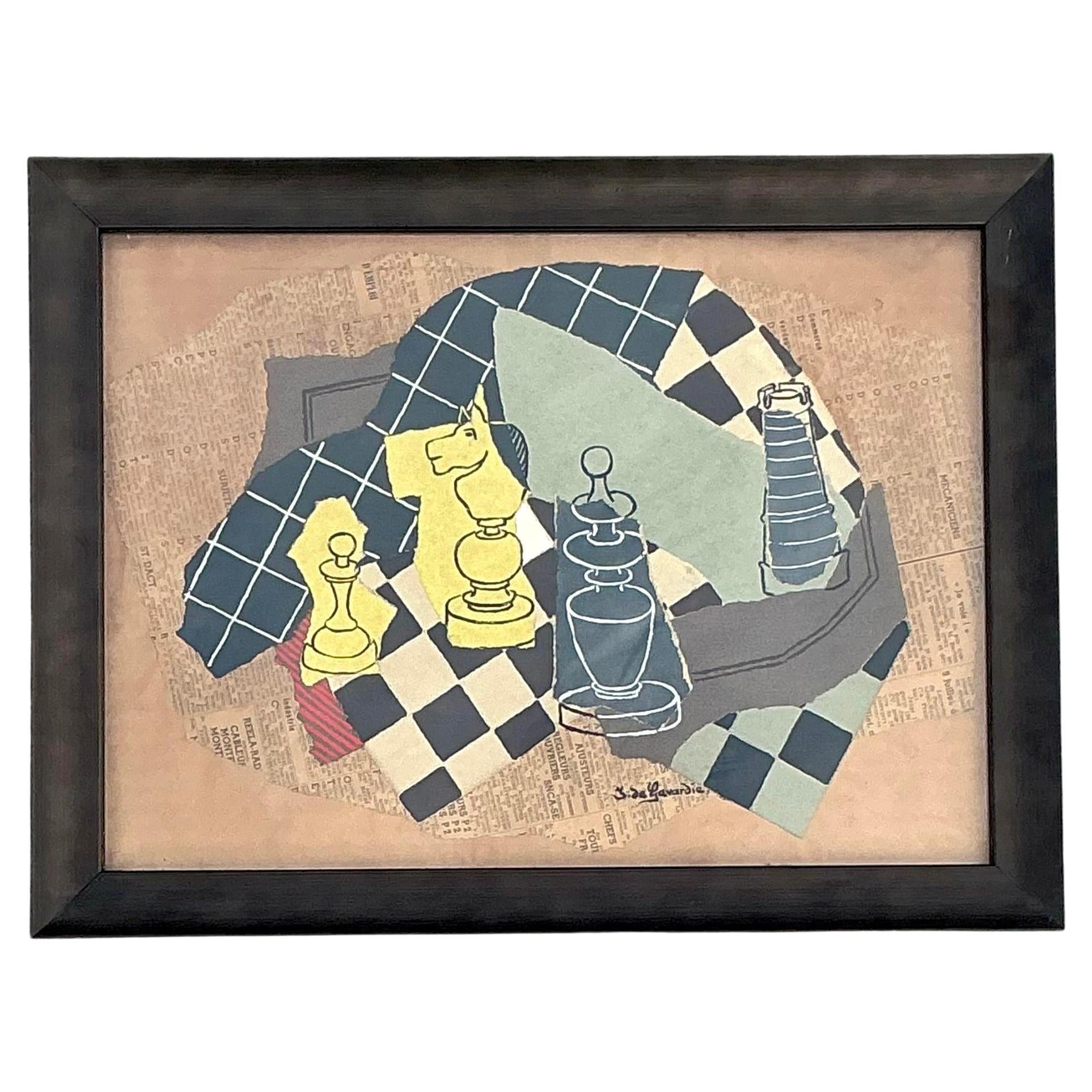 Vintage Boho DeGavarie Original Collage en vente