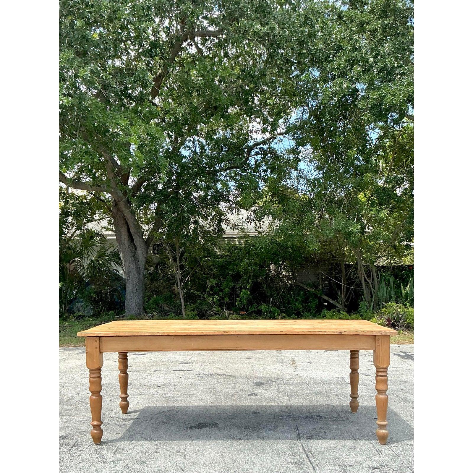 Table de ferme Vintage Boho Distressed en vente 6