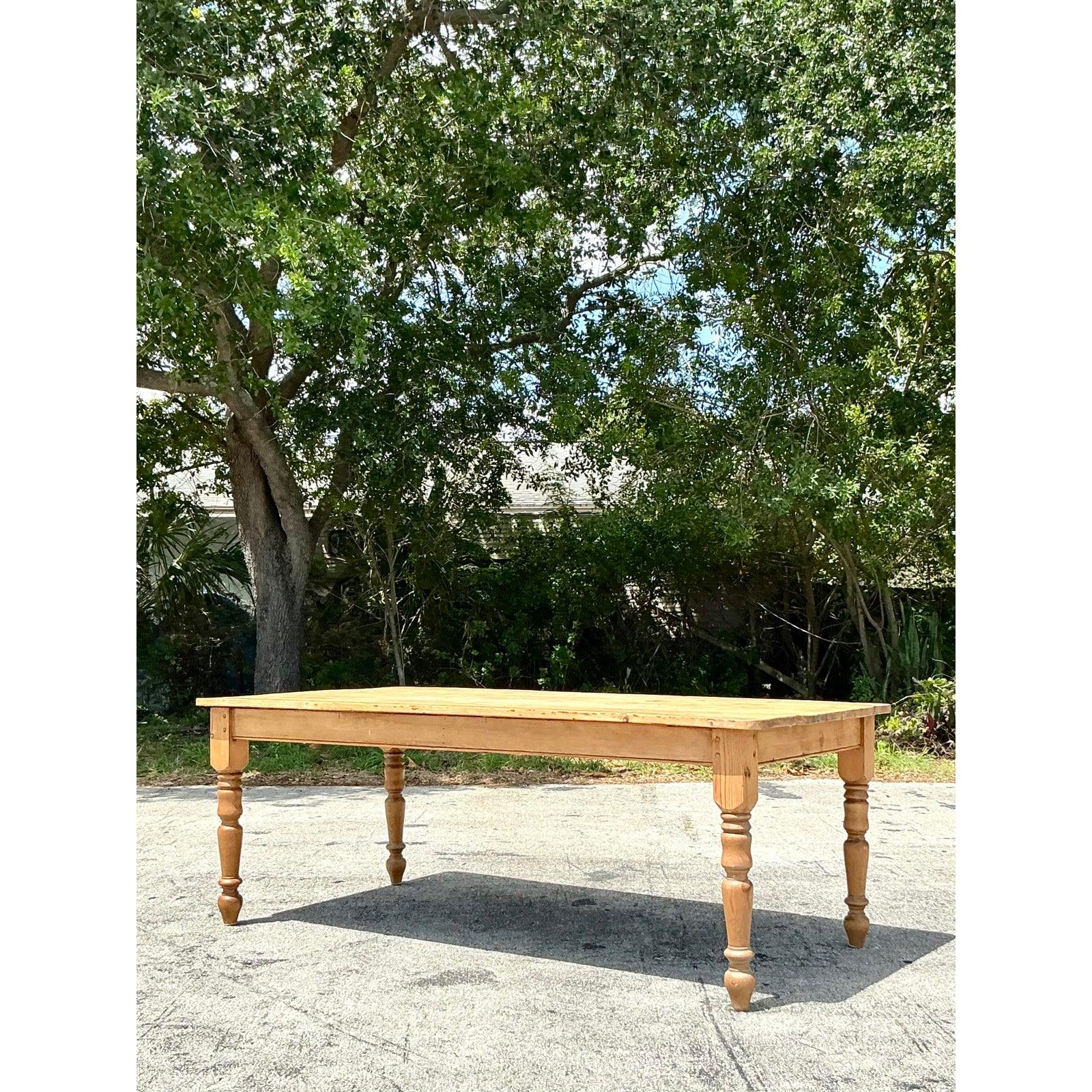 Américain Table de ferme Vintage Boho Distressed en vente