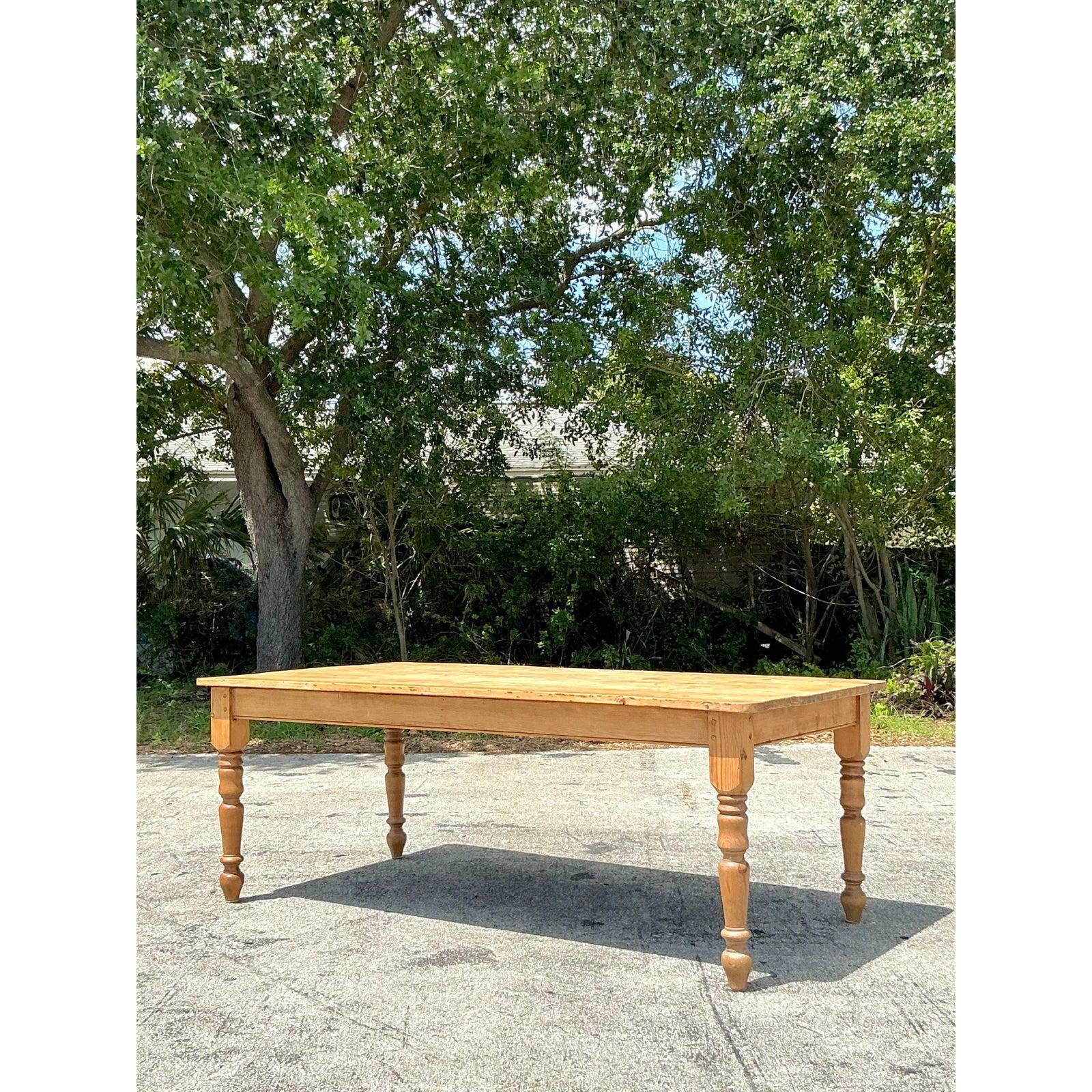 Table de ferme Vintage Boho Distressed en vente 3
