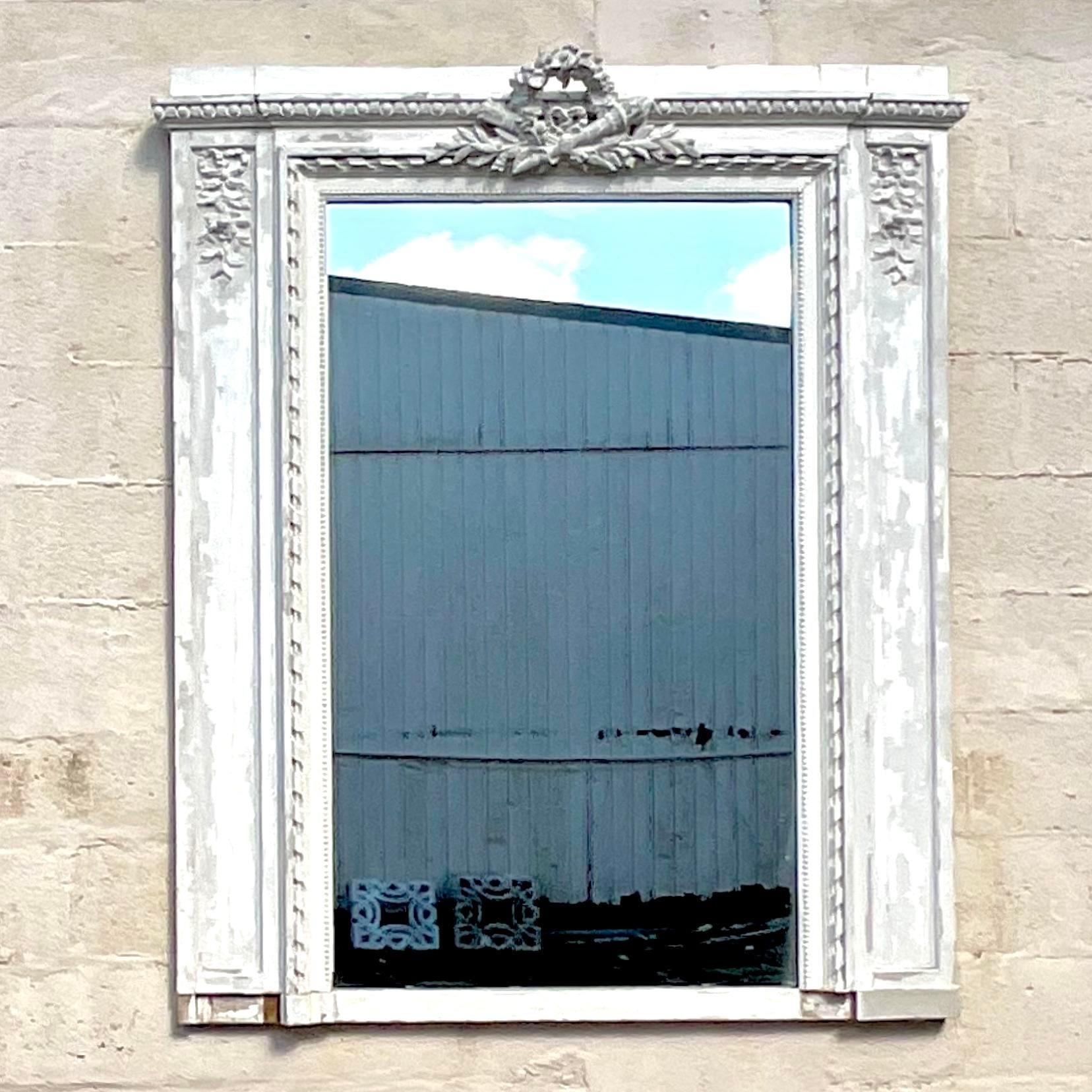 Miroir vintage Boho sculpté à la main en vente 4