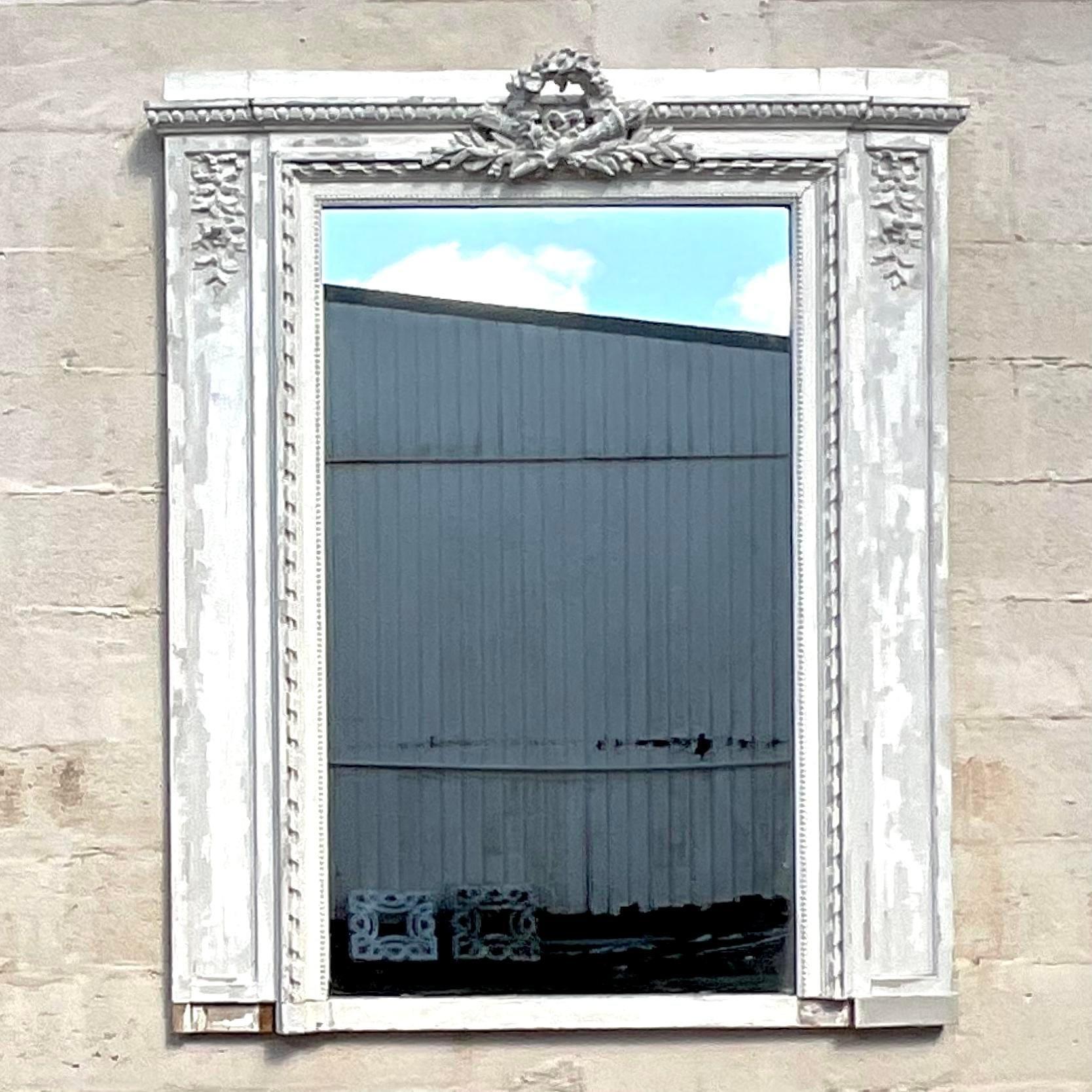 Miroir vintage Boho sculpté à la main en vente 3