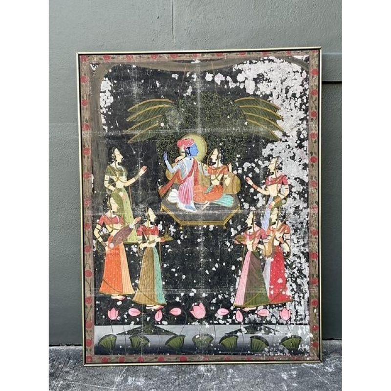 Vintage Boho Distressed Silk Pishwaa (Baumwolle) im Angebot