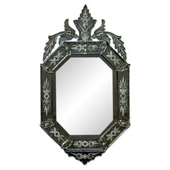 Vintage Boho Distressed Venetian Glass Mirror