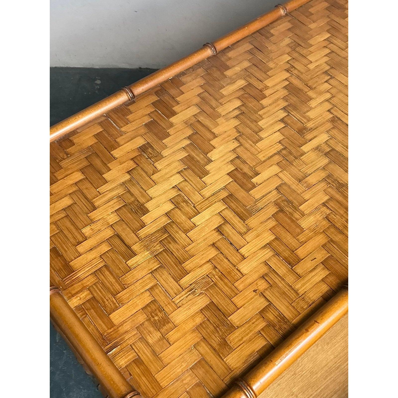 XX secolo Comò in rattan vintage in stile bohémien Dixie Parquet in vendita