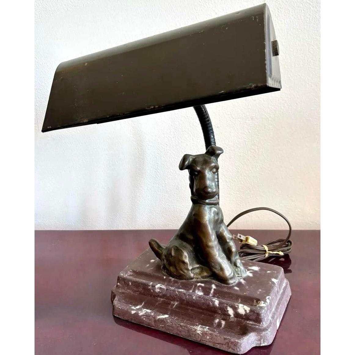 American Vintage Boho Dog Lamp For Sale