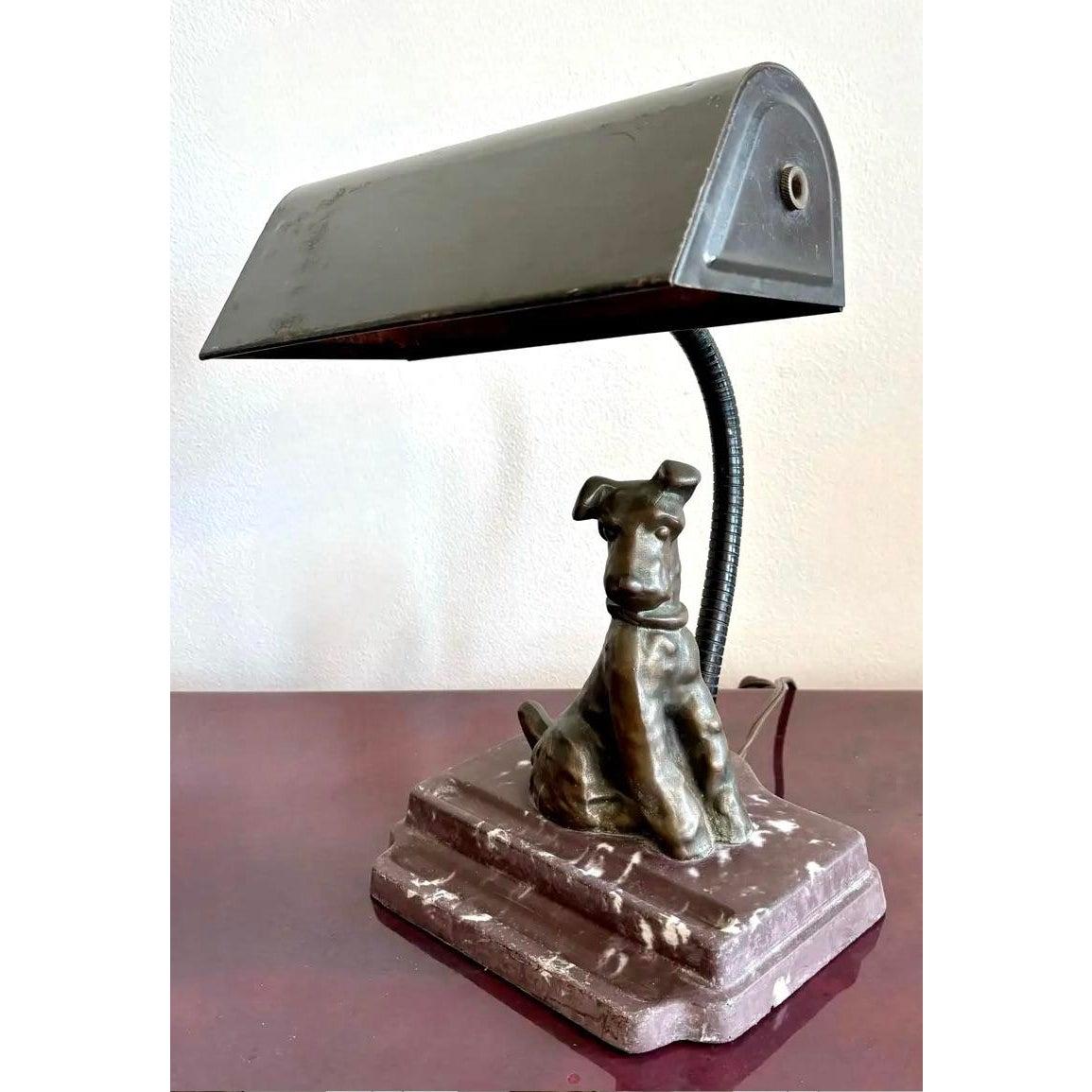 Vintage Boho Dog Lamp In Good Condition For Sale In West Palm Beach, FL