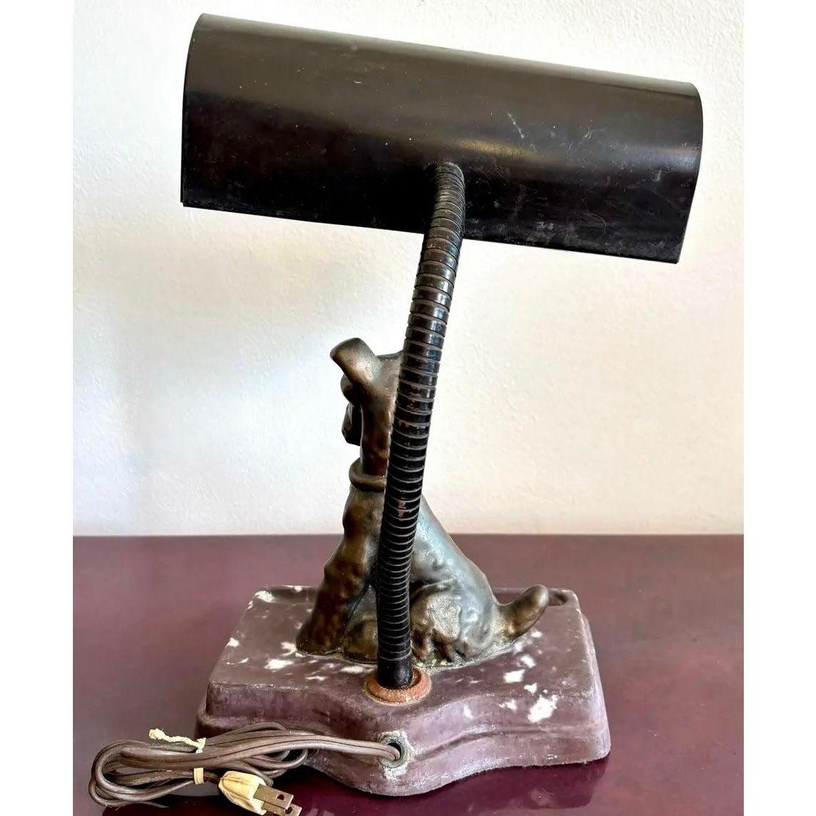 Brass Vintage Boho Dog Lamp For Sale