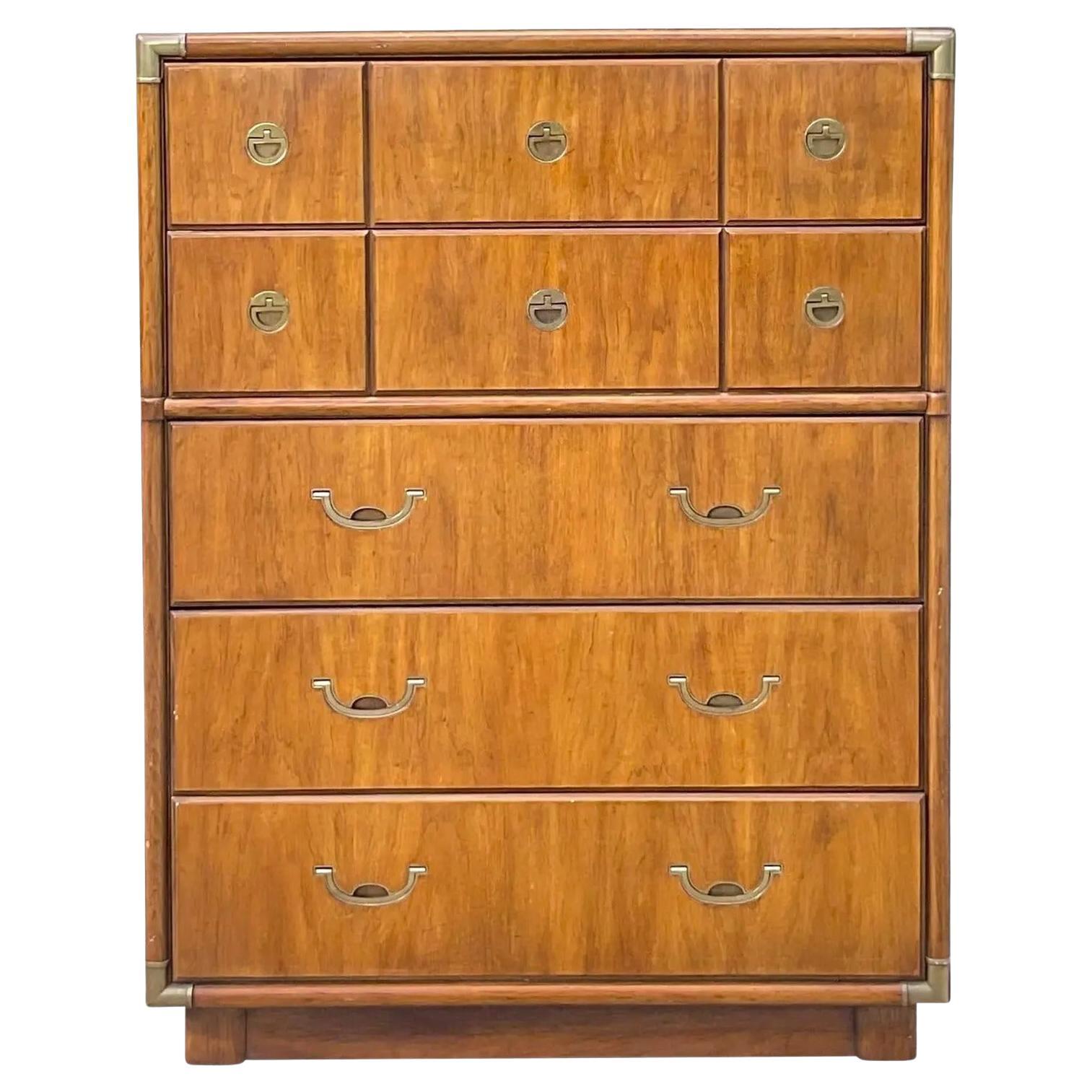 Vintage Boho Drexel “Accolade” Tall Chest of Drawers