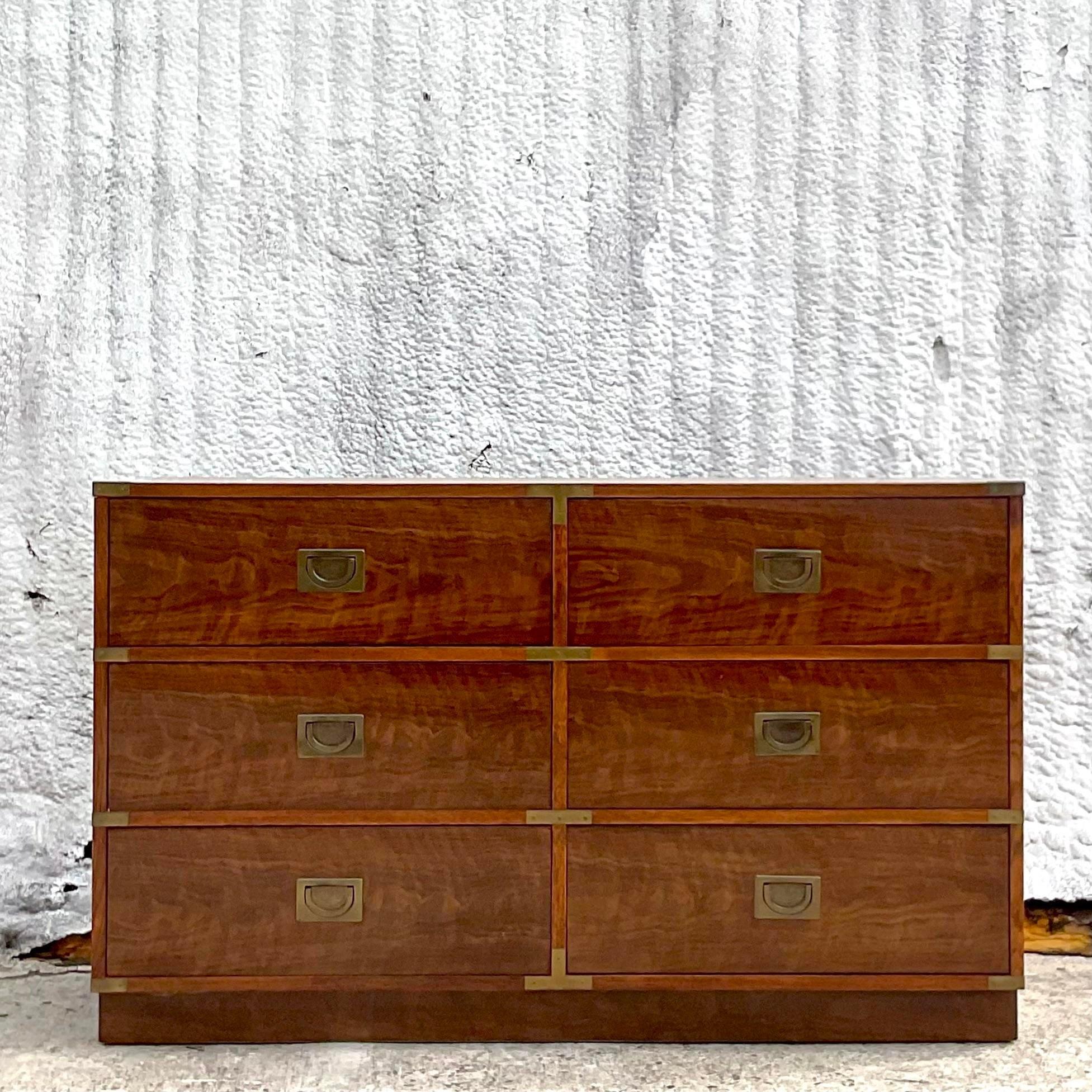 American Vintage Boho Drexel Campaign Dresser For Sale