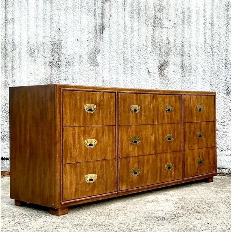 Vintage Boho Drexel Campaign Triple Dresser 4