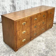 Vintage Boho Drexel Campaign Triple Dresser
