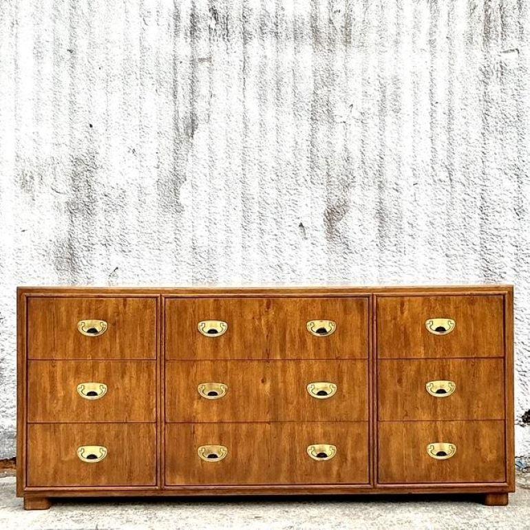 Vintage Boho Drexel Campaign Triple Dresser 1