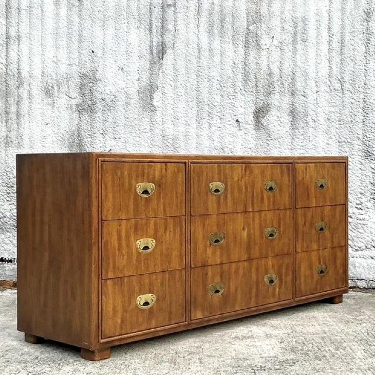 Vintage Boho Drexel Campaign Triple Dresser 3