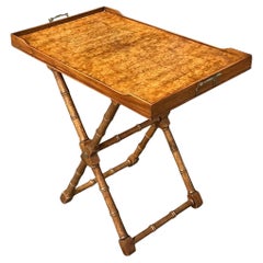 Vintage Boho Drexel Heritage Burlwood Tray Table