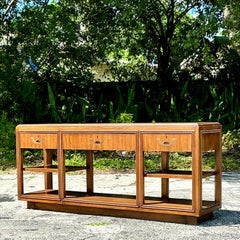 Vintage Boho Drexel Heritage Campaign Console Table