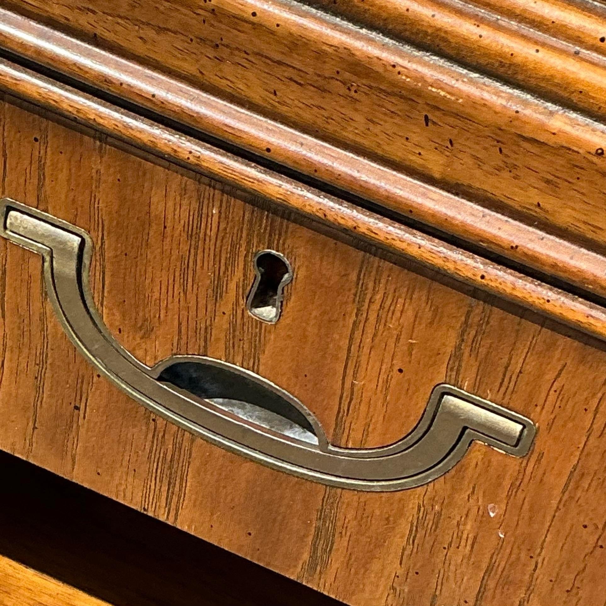 American Vintage Boho Drexel Heritage Campaign Console Table