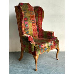 Vintage Boho Drexel Wingback in Jack Lenor Larsen Velvet