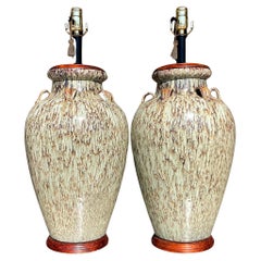 Lampes Vintage Boho Drip Glaze - une paire