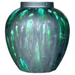 Vintage Boho Drip Glaze Pottery Vase
