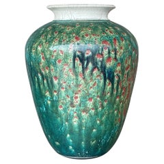 Vintage Boho Drip Glaze Studio Pottery Vase