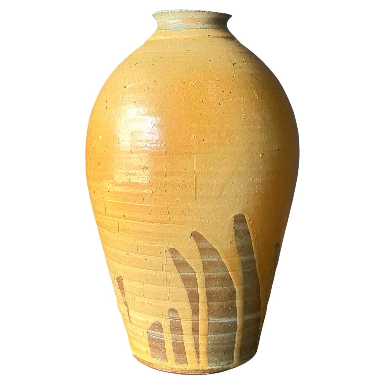 Vaso vintage Boho Drip Glaze Studio Pottery
