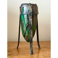 Vintage Boho Drip Glaze Vase in Stand