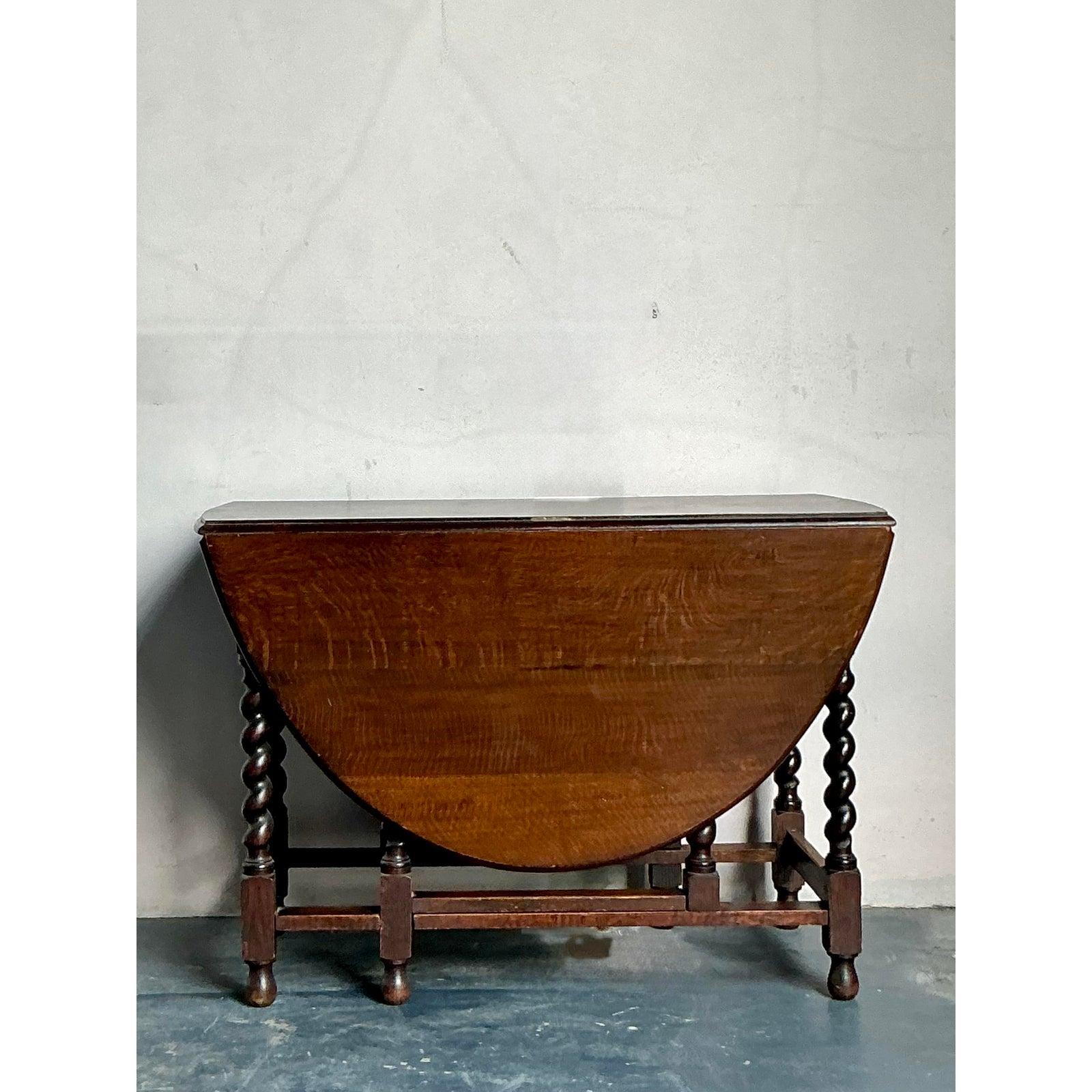 Vintage Boho Drop Leaf Gate Leg Tisch (Space Age) im Angebot