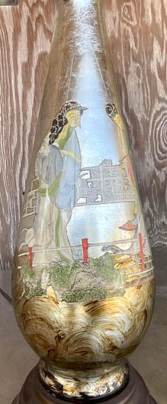 Vintage Boho Eglomise Table Lamp