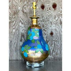 Vintage Boho Eglomise Table Lamp